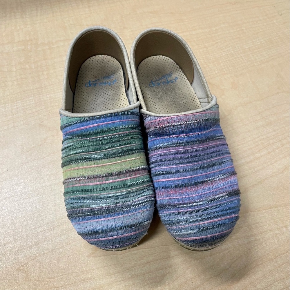 Dansko Multi-Color Woven Clogs - Picture 2 of 12